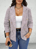 Blazer lungo con maniche lunghe e decorazione a bottoni, per taglie forti