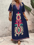 Abito lungo estivo boho-chic da donna taglie forti per vacanze