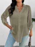 Blusa in chiffon  da donna taglie forti, camicia ampia e traspirante di moda
