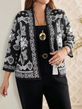 Giacca casual corta oversize con blocchi di colore retrò e spalle a goccia