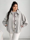 Cappotto oversize in misto lana con bavero, dettaglio bottoni