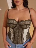 Canotte e top da donna taglie forti con spalline sottili, decorati con fiocchi