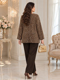Set elegante da donna taglie forti con paillettes per feste, abbigliamento invernale, completo elegante da con paillettes, top scintillante per l'autunno