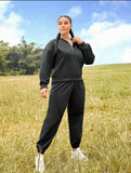 Taglie Forti Felpe sportive monocolore spalle cadenti & Pantaloni sportivo
