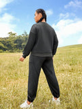 Taglie Forti Felpe sportive monocolore spalle cadenti & Pantaloni sportivo