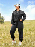 Taglie Forti Felpe sportive monocolore spalle cadenti & Pantaloni sportivo