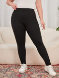 Taglie Forti Leggings da donna con stampa leopardo