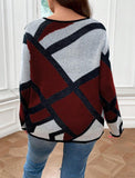 Taglie Forti Maglione modello geografico