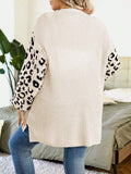 Taglie Forti Cardigan duster con modello leopardo spalle cadenti