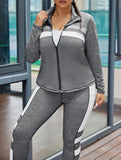 Taglie Forti Set sportivo pannello a contrasto con zip