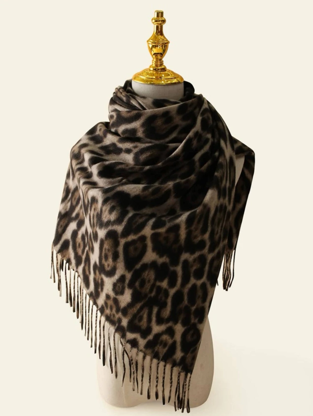 1 pezzo Sciarpa scialle da donna stampata lungo peluche caldo casual alla moda , perfetto per regalo e uso quotidiano  lo
