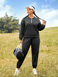 Taglie Forti Felpe sportive monocolore spalle cadenti & Pantaloni sportivo