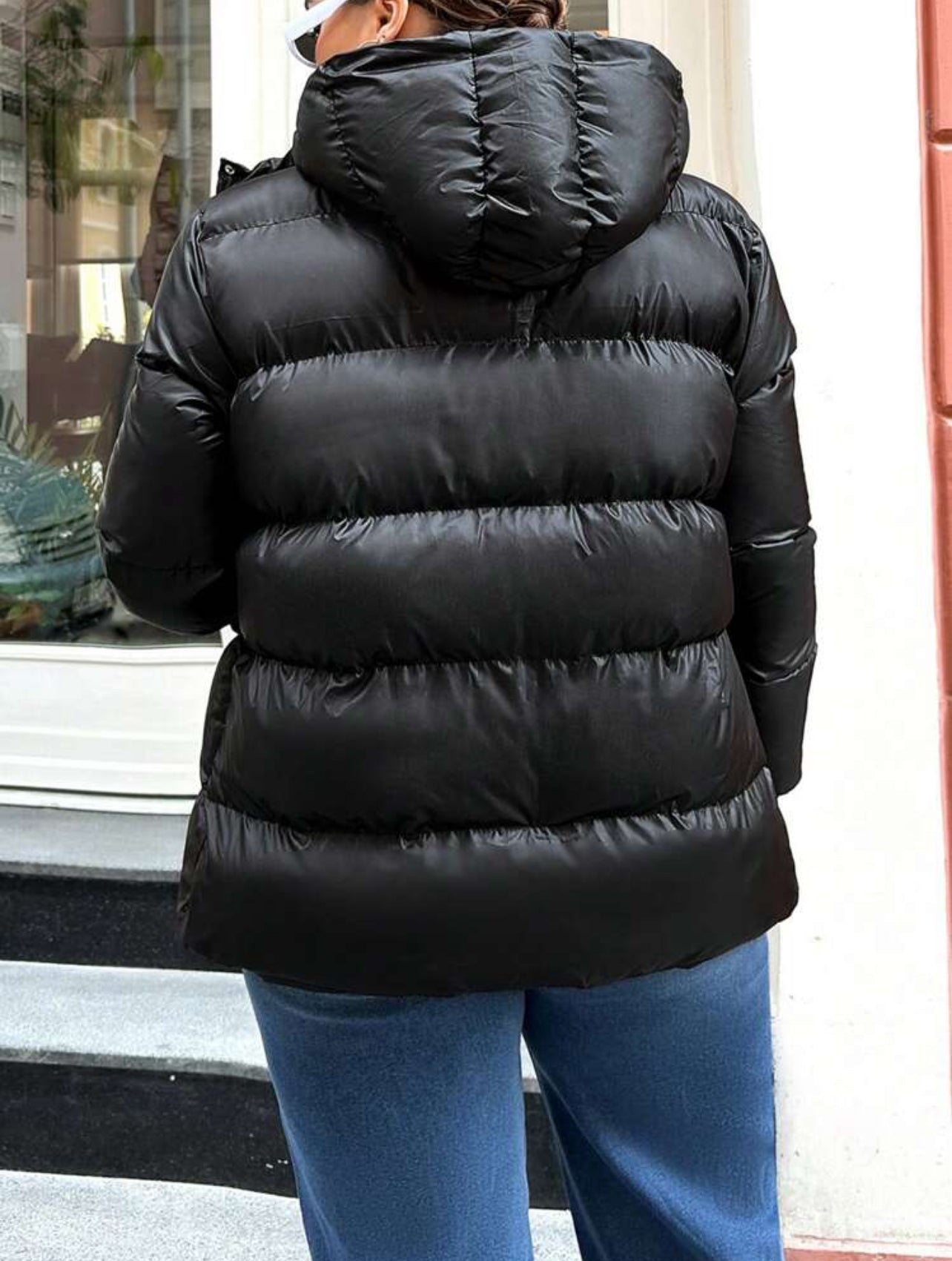 Giubbotto Piumino Donna Taglie Forti Con Cappuccio - Leggero 100g, Imbottito, Elegante Per Inverno - Foto 9