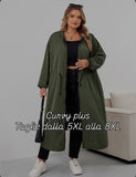 Cappotto impermeabile con cappuccio e coulisse, maniche lunghe, taglia grande, giacca con cappuccio taglia grande,  CURVY PLUS