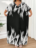 Abito kaftan blu navy intrecciato