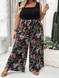 Tuta casual con stampa e patchwork, taglie forti
