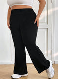 Pantaloni casual a vita alta e ampia con elastico per donna, pantaloni estivi e primaverili freschi per donna, pantaloni a zampa