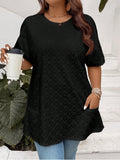 Maglietta casual oversize da donna con tintura a spirale e ricami, con tasche doppie