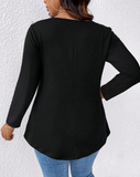 Maglietta a maniche lunghe da donna taglie forti, elegante