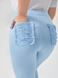 Leggings con volant dettaglio volant con tasca a toppa