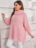 Maglione con spalle cadenti con collo alto