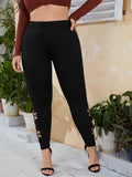 Leggings con cut al laser floreale
