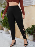 Leggings con cut al laser floreale
