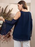 taglie forti Camicetta con spalle scoperte manica svasata