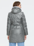 Cappotto imbottito con cappuccio con bottone frontale con zip