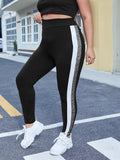 Leggings vita alta laterale righe