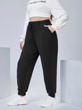 taglie forti Pantaloni sportivi con coulisse tasca inclinata