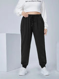 taglie forti Pantaloni sportivi con coulisse tasca inclinata