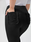 Leggings con volant dettaglio volant con tasca a toppa