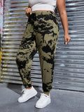 taglie forti Pantaloni sportivi tie dye con coulisse