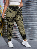 taglie forti Pantaloni sportivi tie dye con coulisse