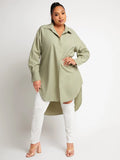 taglie forti Camicia monocolore asimmetrico
