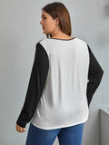 taglie forti Maglietta color block pizzo a contrasto