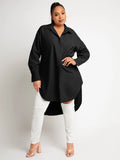 taglie forti Camicia monocolore asimmetrico