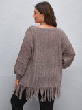 taglie forti Maglione con frange spalle cadenti