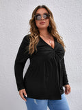 taglie forti Maglietta contorto peplum
