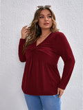 taglie forti Maglietta contorto peplum