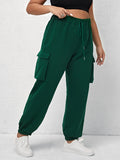 taglie forti Pantaloni sportivi con coulisse tasca con patta
