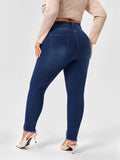 taglie forti Jeans skinny con taglio grezzo orlo a fessura