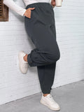 Taglie forti Pantaloni con vita elastica tasca inclinata