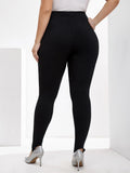 Taglie Forti Leggings con staffa monocolore