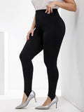 Taglie Forti Leggings con staffa monocolore