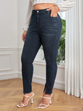 Taglie Forti Jeans skinny vita alta orlo a fessura