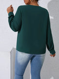 taglie forti Camicia collo di Peter Pan con bottone frontale