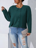 taglie forti Camicia collo di Peter Pan con bottone frontale