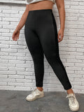 Taglie Forti Leggings monocolore vita alta